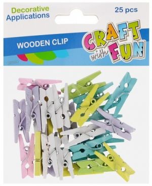 Kolíček dřevěný pastelový 25ks 2,5cm