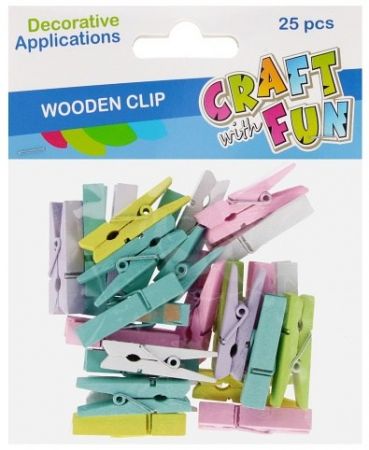 Ozdoba kolíčky dřevěné barvy pastelové