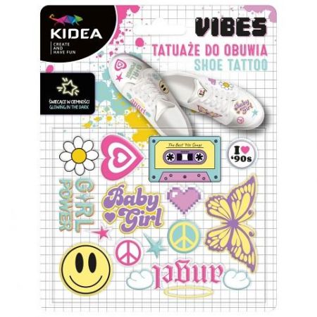 Svítící zažehlovací obtisky na textil a plátěnou obuv 90 léta Kidea 13,5 × 17,5 cm