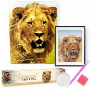 Malování pomocí kamímků Diamond Lev 30x40 cm