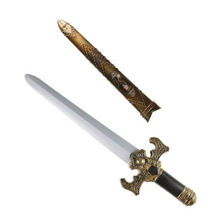 Meč rytířský s pouzdrem zlatý