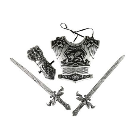 Rytířská sada s meči stříbrná