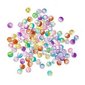 <br />Korálky skleněné 100ks 8mm, různobarevné<br />