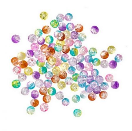 <br />Korálky skleněné 100ks 8mm, různobarevné<br />