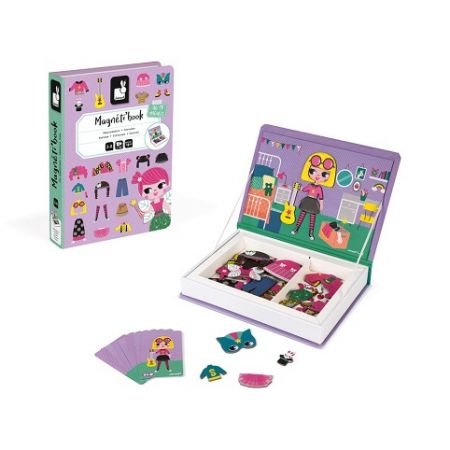 Janod Magnetická kniha Magnetibook Oblékání holky