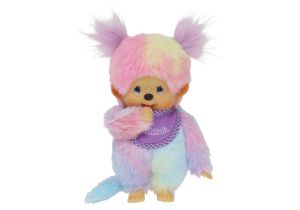 Monchhichi Mončiči dívka duhová (plněná kuličkami) 20 cm