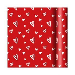 ALBI Dárkový papír - role 2 m × 70 cm - Srdíčka na červené
