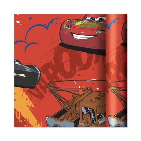 ALBI Dárkový papír - role 2 m × 70 cm - Disney Auta na červené