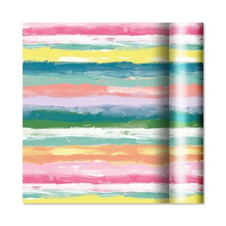 ALBI Dárkový papír - role 2 m × 70 cm - Barevné pastelové pruhy