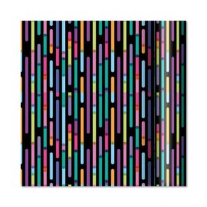 ALBI Dárkový papír - role 2 m × 70 cm - Barevné proužky na černé