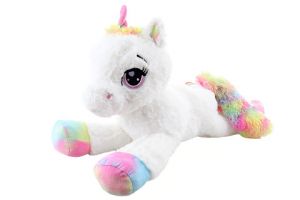 Plyš Jednorožec 80cm bílý