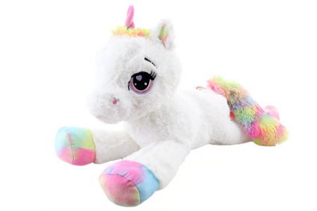 Plyš Jednorožec 80cm bílý