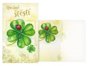 Přání srdečné s klopou na peníze M11-605 W