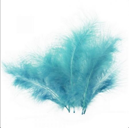Peří tyrkysové 5ks cca 16cm