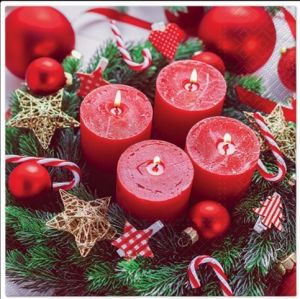 Ubrousky TETE vánoční Burning Red candle