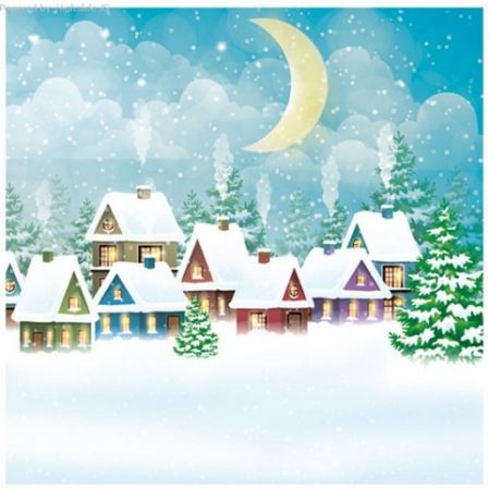 Ubrousky Daisy vánoční Snowy Village Scene