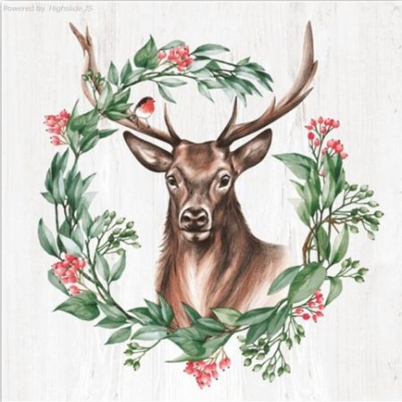 Ubrousky Daisy vánoční Great Deer in Wreath