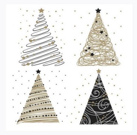 Ubrousky Daisy vánoční Stylish Graphic Xmas Trees