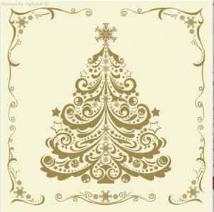 Ubrousky Daisy vánoční Gold Christmas Tree on Beige