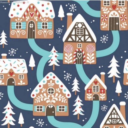 Ubrousky Daisy vánoční Houses on Navy