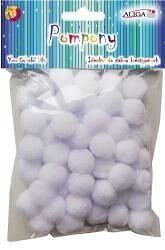 Bambulky plyšové bílé 2cm, 60ks Aliga