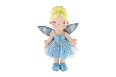 Panenka hadrová víla Pomněnka 40 cm na kartě v sáčku