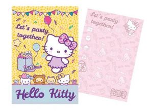 Sada párty 5 pozvánek + 5 obálek Hello Kitty