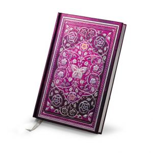 ARGUS Elegantní zápisník A5 linky, pevná vazba, ružová Romantická zahrada 14200003