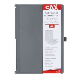 Uzavíratelné psací desky s klipem SAX A4, šedé