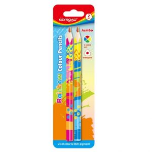 Pastelky KEYROAD Magic, Jumbo trojhranné, blistr 2ks