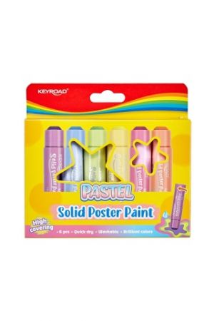 Tuhé temperové barvy KEYROAD Pastel, sada 6ks