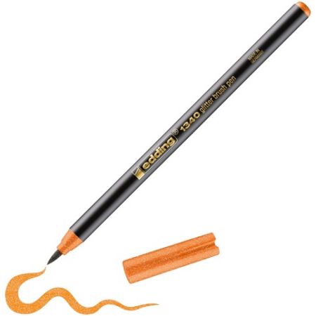 Štetcový popisovac EDDING 1340, trpytive oranžový