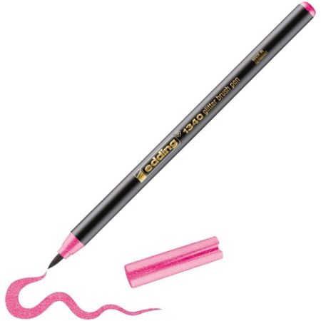 Štetcový popisovac EDDING 1340, trpytive ružový