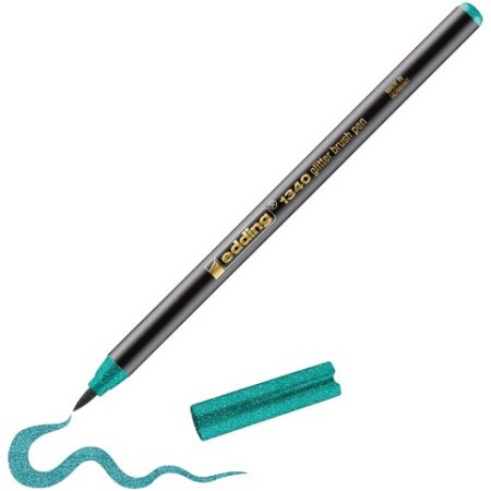 Štetcový popisovac EDDING 1340, trpytive tmave zelený