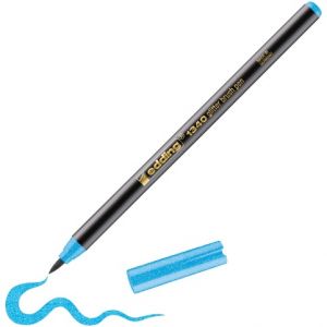 Štetcový popisovac EDDING 1340, trpytive azurove modrý