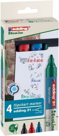 Popisovac na flipchart EDDING 31 EcoLine, sada 4 ks