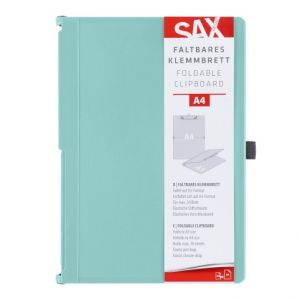 Uzavíratelné psací desky s klipem SAX A4, zelenomodré