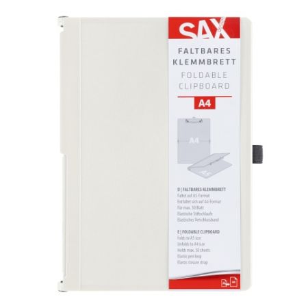 Uzavíratelné psací desky s klipem SAX A4, krémové