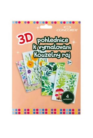 3D pohlednice k vymalování CONCORDE Kouzelný ráj