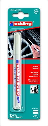 Popisovac EDDING 8050 na pneu, na blistru, bílý