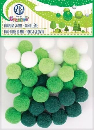 Bambule 20 mm zelené odstíny