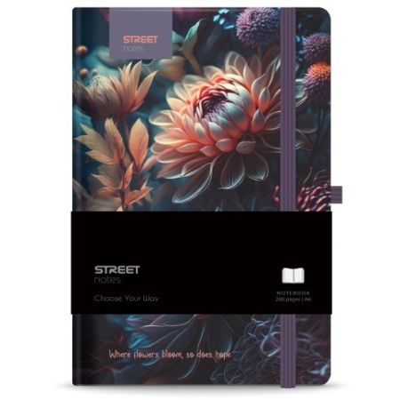 Blok  FLOWERS Blossom A6 linka s gumou