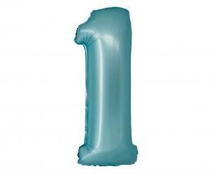 GD balónek fóliový 76cm "1" modrý mat