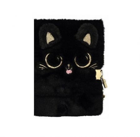 Památník plyšový A5 se zámkem - Kitty Black II