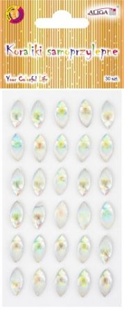 Kamínky samolepící - mušličky na blistru