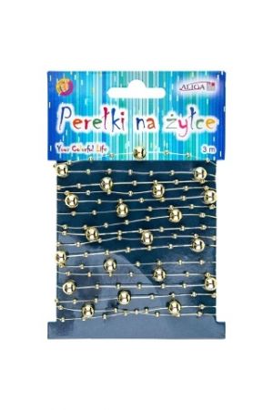 Vlasec 3 m se zlatými perličkami 3 a 8 mm