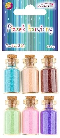 Brokát / písek 6 barev ve skleněných lahvičkách