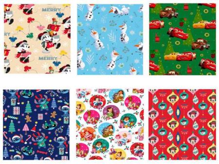 Vánoční papír Disney 0,7 x 2 m set 2025