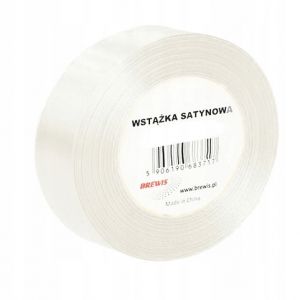 Atlasová stuha 38 mm bílá - 1