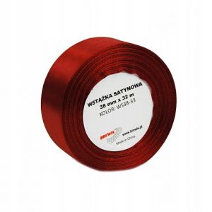 Atlasová stuha 38 mm vínová - 33